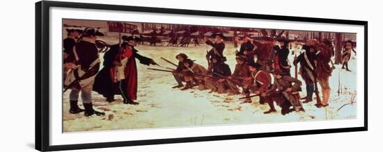 Baron Von Steuben Drilling American Recruits at Valley Forge in 1778, 1911-Edwin Austin Abbey-Framed Giclee Print