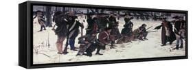 Baron Von Steuben Drilling Troops at Valley Forge-Edwin Austin Abbey-Framed Stretched Canvas