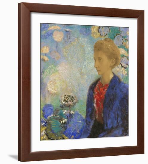 Baronne de Domecy-Odilon Redon-Framed Art Print