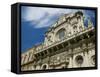 Baroque Architecture, 17th Century Santa Croce Church, Lecce, Puglia, Italy-Walter Bibikow-Framed Stretched Canvas