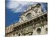 Baroque Architecture, 17th Century Santa Croce Church, Lecce, Puglia, Italy-Walter Bibikow-Stretched Canvas