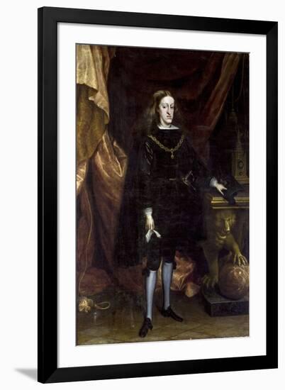 Baroque : Charles II D'espagne, Dit L'ensorcele - Portrait of Charles II of Spain Par Carreno De Mi-Don Juan Carreno de Miranda-Framed Giclee Print