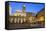 Baroque Fountain and Santa Maria in Trastevere at Night-Stuart Black-Framed Stretched Canvas