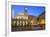 Baroque Fountain and Santa Maria in Trastevere at Night-Stuart Black-Framed Photographic Print