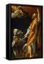 Baroque : La Vierge Marie Apparait a Saint Jacques Et Saint Antoine Abbe - Virgin Mary Appears to S-Giovanni Lanfranco-Framed Stretched Canvas