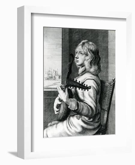 Baroque Lute Player-Wenceslaus Hollar-Framed Giclee Print