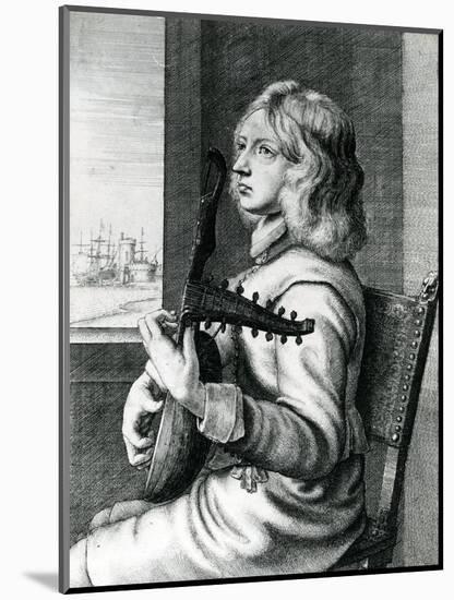 Baroque Lute Player-Wenceslaus Hollar-Mounted Giclee Print