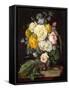 Baroque : Nature Morte De Pivoines, Cerises Et Une Montre a Gousset - Still Life with Peonies, Cher-Jan Davidsz de Heem-Framed Stretched Canvas