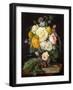 Baroque : Nature Morte De Pivoines, Cerises Et Une Montre a Gousset - Still Life with Peonies, Cher-Jan Davidsz de Heem-Framed Giclee Print