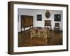 Baroque Style Carved and Gilt Table with Encrusted Top in Style of Andre-Charles Boulle-null-Framed Giclee Print