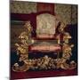 Baroque Style, Carved and Gilt Wood Armchair, Throne Room, Soragna Castle, Emilia Romagna-null-Mounted Giclee Print