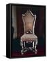 Baroque Style Chair with Upholstered High Back, Carved and Gilt Wood, Soragna Castle-null-Framed Stretched Canvas