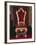 Baroque Style Chair with Upholstered High Back, Carved and Gilt Wood, Soragna Castle-null-Framed Giclee Print