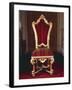 Baroque Style Chair with Upholstered High Back, Carved and Gilt Wood, Soragna Castle-null-Framed Giclee Print