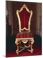 Baroque Style Chair with Upholstered High Back, Carved and Gilt Wood, Soragna Castle-null-Mounted Giclee Print