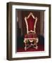 Baroque Style Chair with Upholstered High Back, Carved and Gilt Wood, Soragna Castle-null-Framed Giclee Print