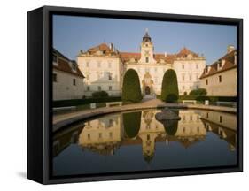 Baroque Valtice Chateau at Sunrise, Valtice, Brnensko Region, Czech Republic, Europe-Richard Nebesky-Framed Stretched Canvas