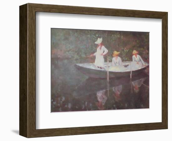 Barque a Giverny-Claude Monet-Framed Art Print