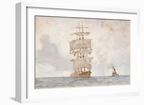 Barque and Tug, 1922-Henry Scott Tuke-Framed Giclee Print