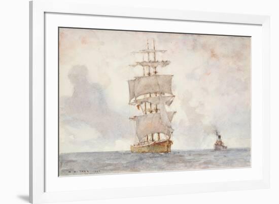 Barque and Tug, 1922-Henry Scott Tuke-Framed Giclee Print