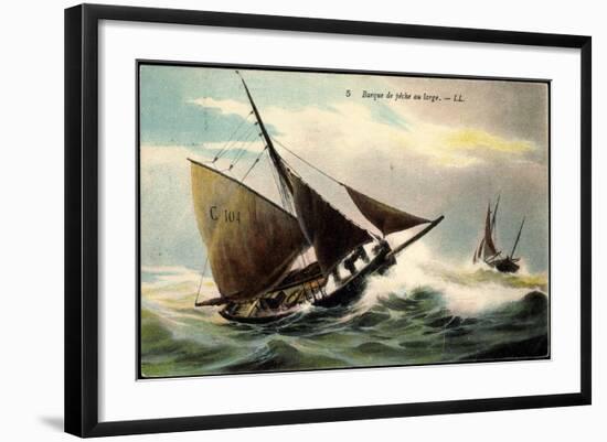 Barque De Pêche Au Large, Segelboote, C 104, Sturm-null-Framed Giclee Print