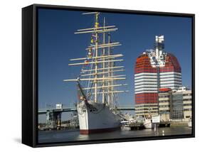 Barque the Viking and Gotheborgsutkiken, Gothenburg, Sweden, Scandinavia, Europe-Robert Cundy-Framed Stretched Canvas