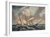 Barquentine Bootle in Storm, 1876, Watercolour by Louis Renault, 19th Century-null-Framed Giclee Print