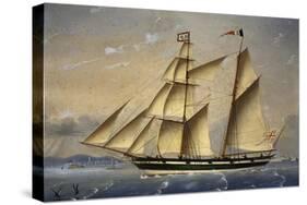 Barquentine with Flag of Holy Land, 1849-Louis Renault-Stretched Canvas