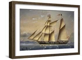 Barquentine with Flag of Holy Land, 1849-Louis Renault-Framed Giclee Print