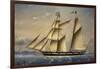 Barquentine with Flag of Holy Land, 1849-Louis Renault-Framed Giclee Print