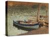 Barques au port (dos du tableau bouquet de bleuets)-Henri Martin-Stretched Canvas