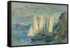 Barques Aux Grandes Voiles Sur Le Lac Léman À Meillerie En Haute-Savoie-Albert Lebourg-Framed Stretched Canvas