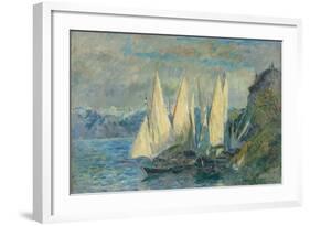 Barques Aux Grandes Voiles Sur Le Lac Léman À Meillerie En Haute-Savoie-Albert Lebourg-Framed Giclee Print