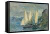 Barques Aux Grandes Voiles Sur Le Lac Léman À Meillerie En Haute-Savoie-Albert Lebourg-Framed Stretched Canvas