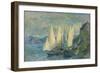 Barques Aux Grandes Voiles Sur Le Lac Léman À Meillerie En Haute-Savoie-Albert Lebourg-Framed Giclee Print