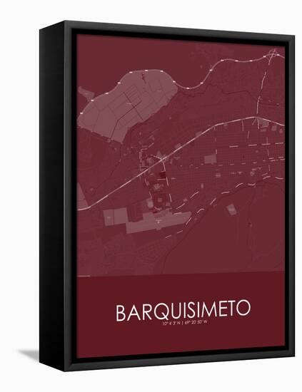 Barquisimeto, Venezuela (Bolivarian Republic of) Red Map-null-Framed Stretched Canvas