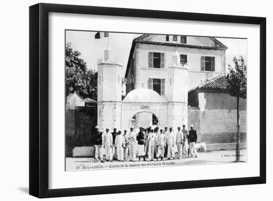 Barracks of the Recruits, French Foreign Legion, Sidi Bel Abbes, Algeria, 14 July 1906-J Geiser-Framed Giclee Print