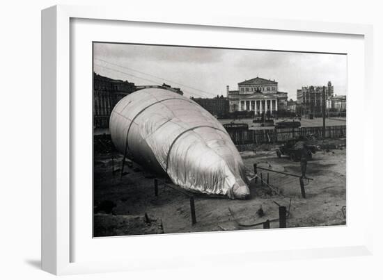 Barrage Balloon at the Bolshoi Theatre, Moscow, USSR, 1942-null-Framed Giclee Print