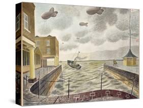 Barrage Balloons Outside a British Port-Eric Ravilious-Stretched Canvas