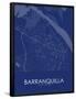 Barranquilla, Colombia Blue Map-null-Framed Poster