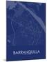 Barranquilla, Colombia Blue Map-null-Mounted Poster