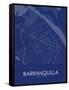 Barranquilla, Colombia Blue Map-null-Framed Stretched Canvas