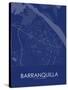 Barranquilla, Colombia Blue Map-null-Stretched Canvas