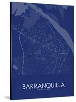 Barranquilla, Colombia Blue Map-null-Stretched Canvas