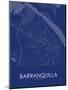 Barranquilla, Colombia Blue Map-null-Mounted Poster