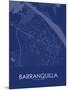 Barranquilla, Colombia Blue Map-null-Mounted Poster