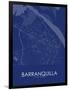 Barranquilla, Colombia Blue Map-null-Framed Poster