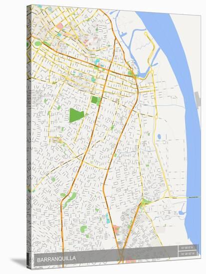 Barranquilla, Colombia Map-null-Stretched Canvas