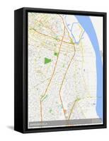 Barranquilla, Colombia Map-null-Framed Stretched Canvas