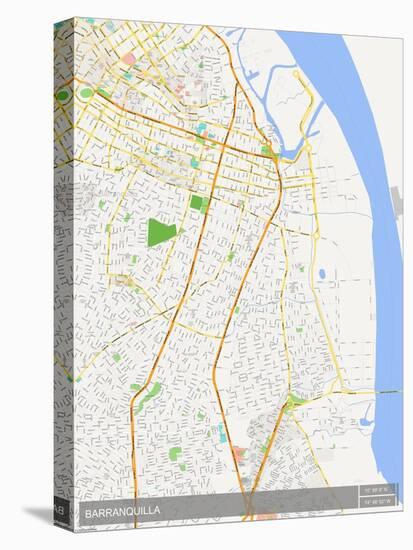 Barranquilla, Colombia Map-null-Stretched Canvas